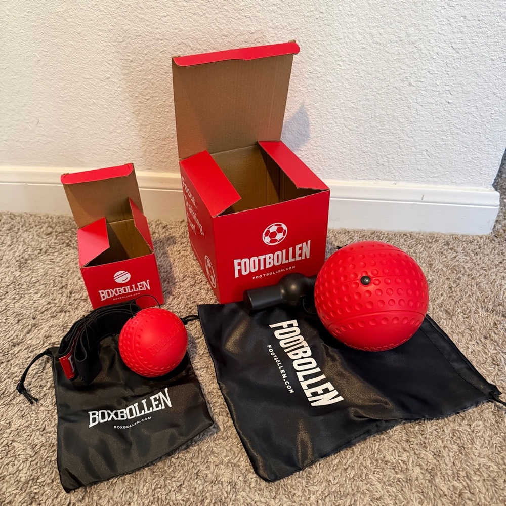 Red Boxbollen and footbollen Ball Set bundle